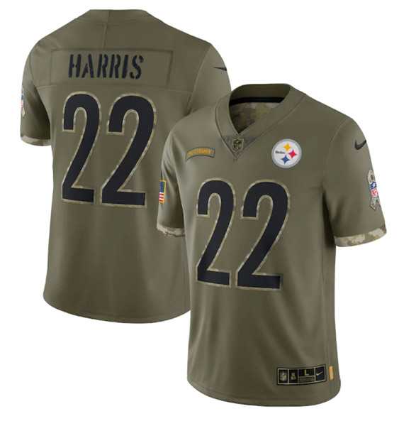 Men's Pittsburgh Steelers #22 Najee Harris 2022 Olive Salute To Service Limited Stitched Jersey,We sell and wholesale Men's Pittsburgh Steelers #22 Najee Harris 2022 Olive Salute To Service Limited Stitched Jersey on line form chian!
